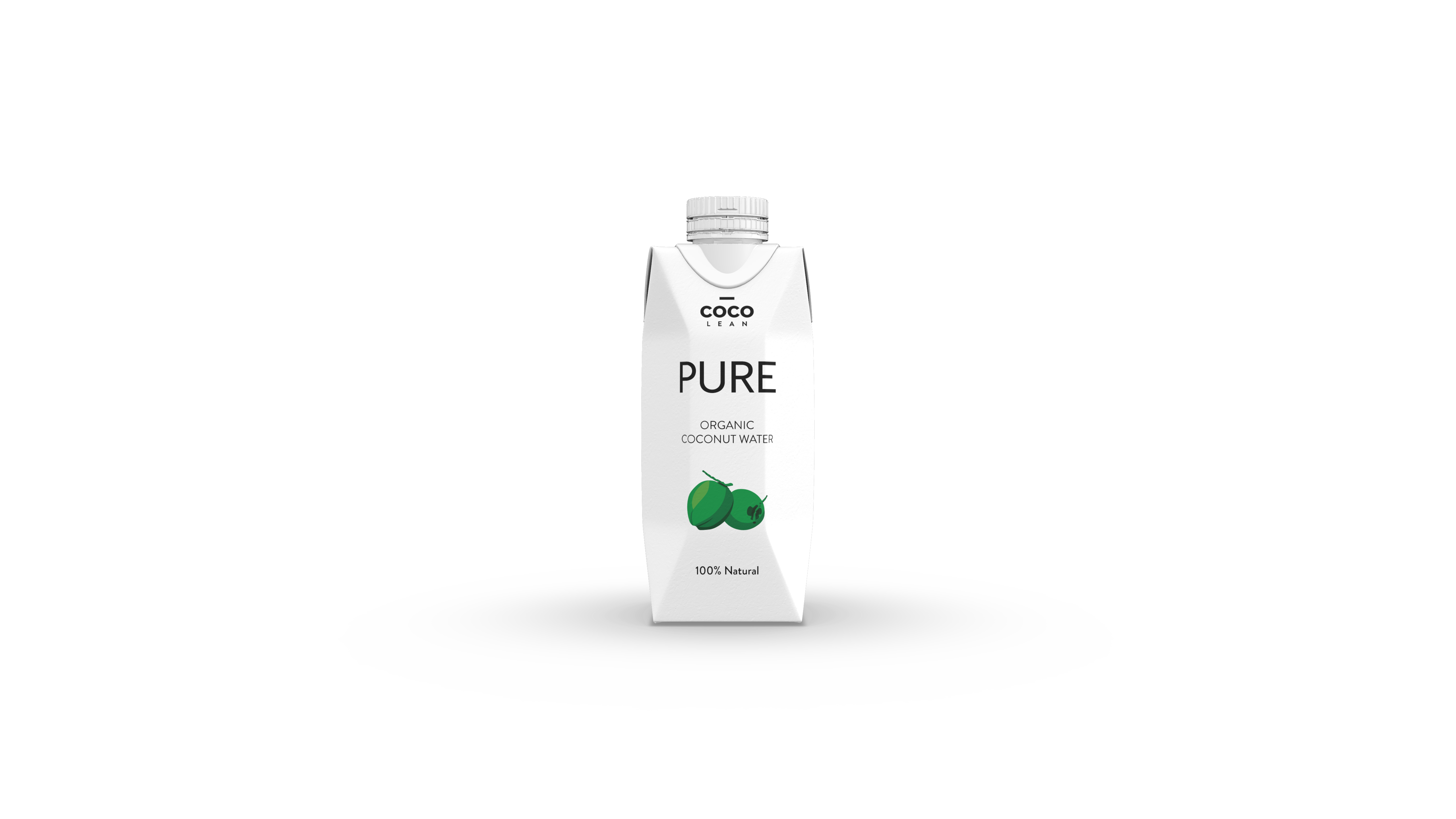 cocolean PURE — 330 ml organic Nam Hom coconut water, front